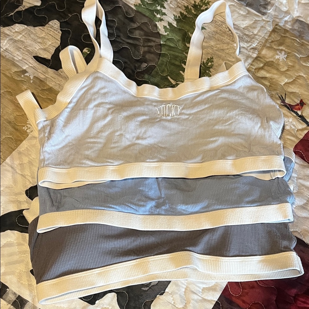 Juicy Couture White and Gray Camisole Set